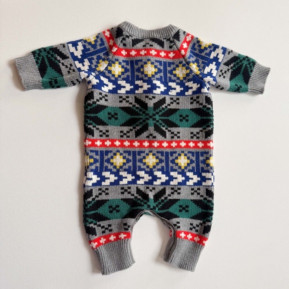 Hanna Andersson Winter Festival Baby 1st Holiday Sweater Romper Gift 0-3 Month - Picture 11 of 11